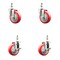 Service Caster 4 Inch 316SS Red Polyurethane Swivel 1/2 Inch Threaded Stem Caster Brakes, 2PK SS316TS20S414-PPUB-RED-121315-2-TLB2 - alternate 1